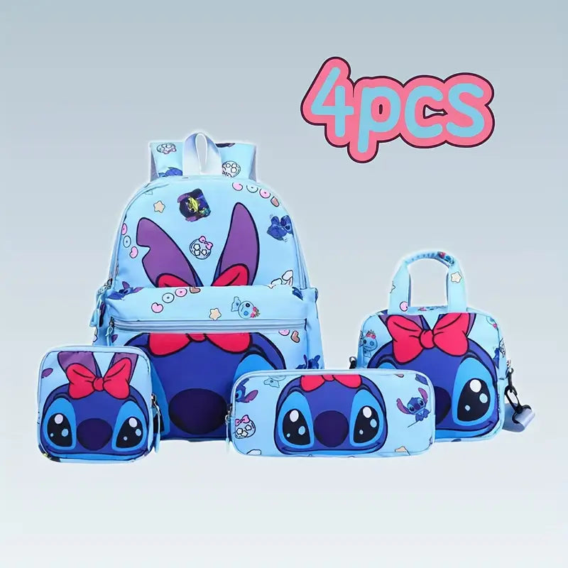 Stitch Disney Backpack set of 4! Blue
