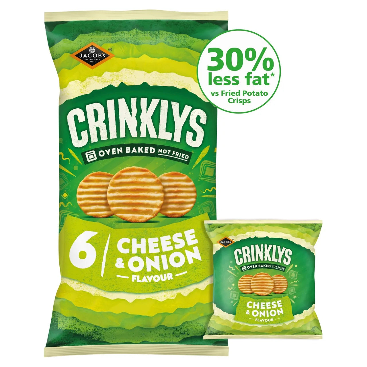 Jacobs Crinklys Cheese & Onion [6 Pack]