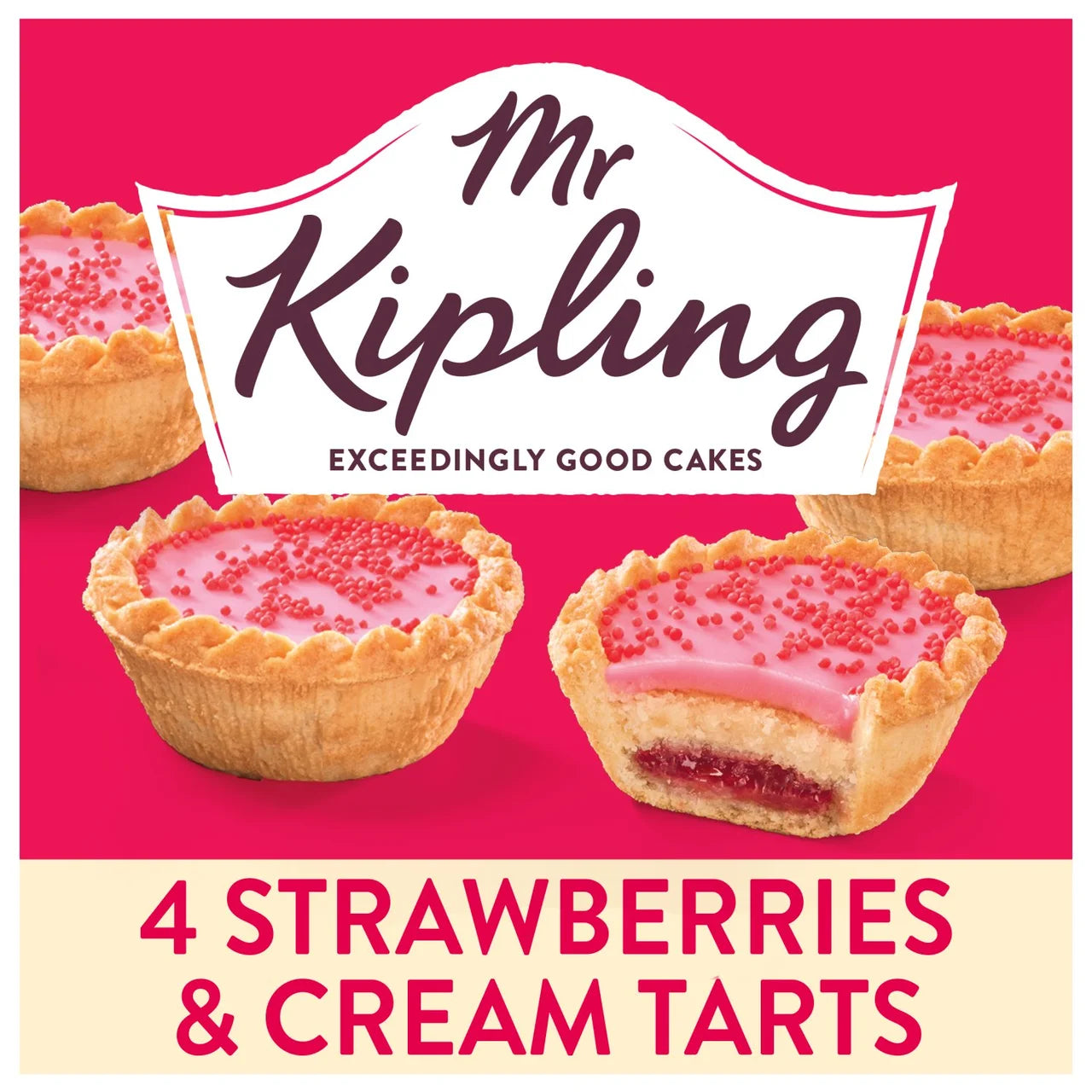 Mr Kipling Strawberries & Cream Tarts [4 Pack]