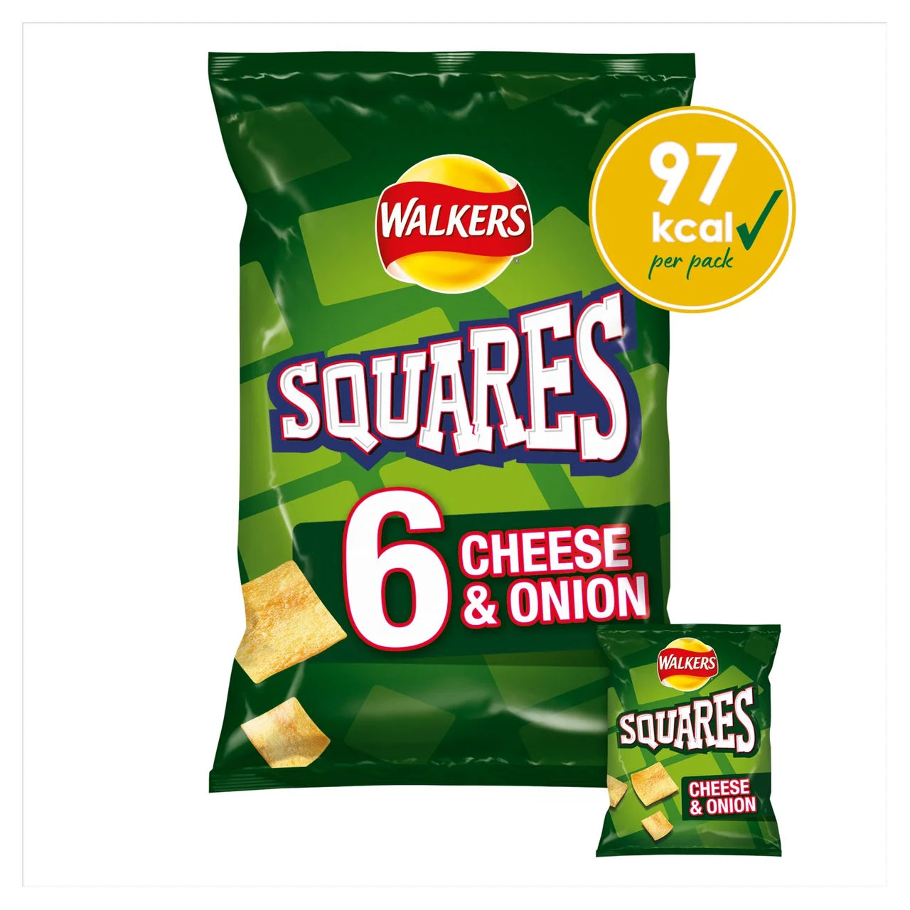 Walkers Squares Cheese & Onion Multipack [6 Pack]