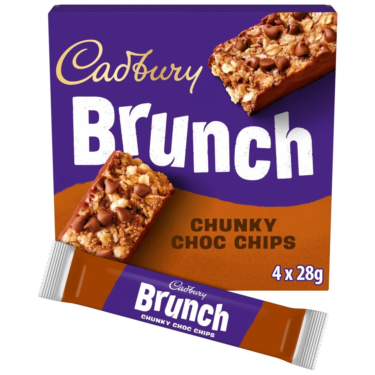 Cadbury Brunch Bars Chocolate Chip [2x4 Pack]