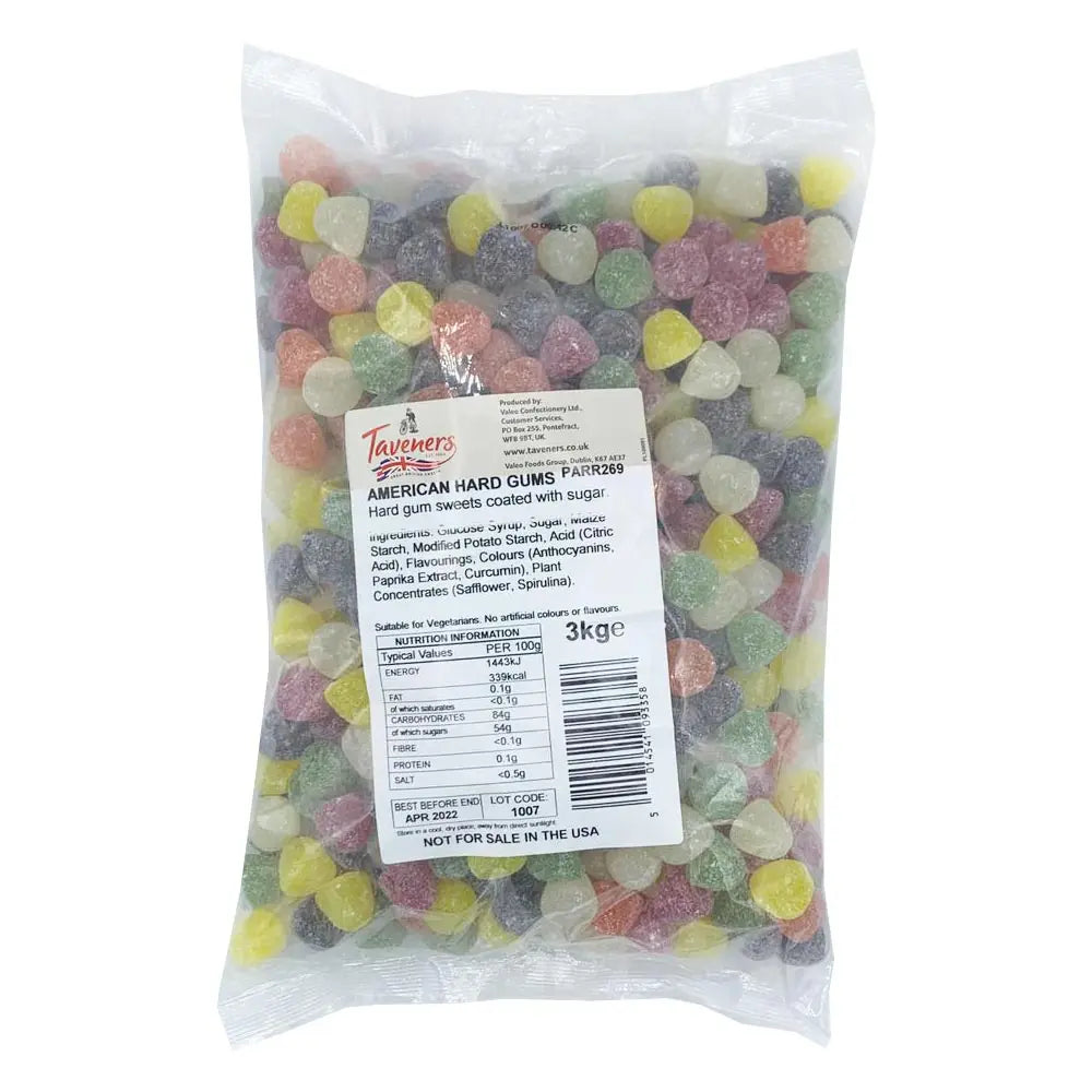 [FULL BOX OF 4 BAGS] Taveners American Hard Gums [4x3KG]