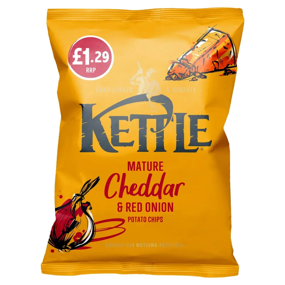 [FULL BOX] Kettle Mature Cheddar & Red Onion [12x80g]
