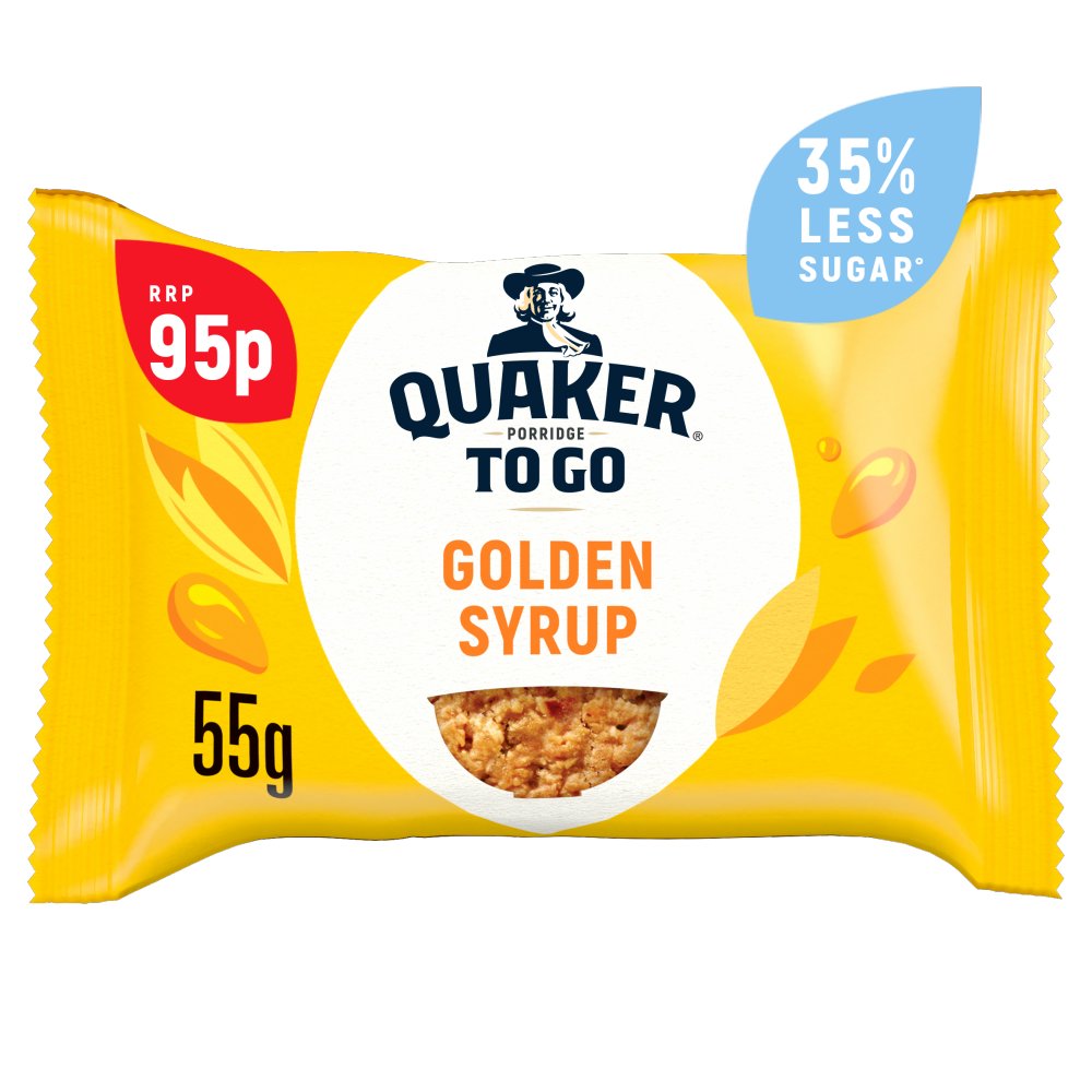 Quaker Porridge To Go Golden Syrup Flavour Breakfast Bar [12x55g]