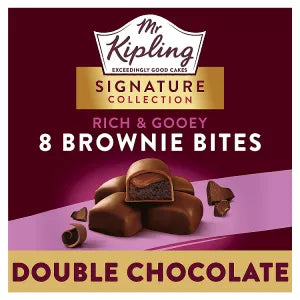 Mr Kipling Signature Collection Rich & Gooey Double Chocolate Brownie Bites [8 Pack]