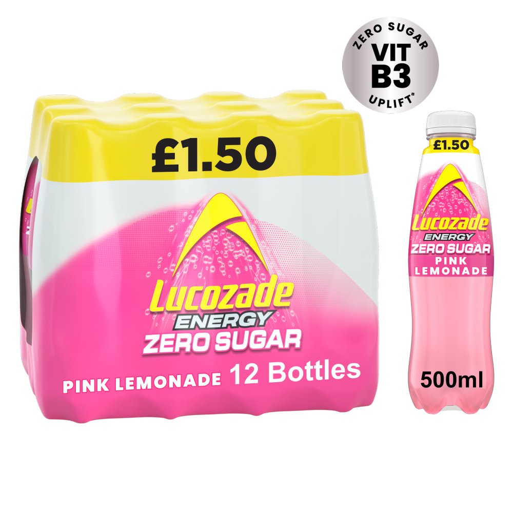[FULL CASE] Lucozade Zero Pink Lemonade [12x500ml]