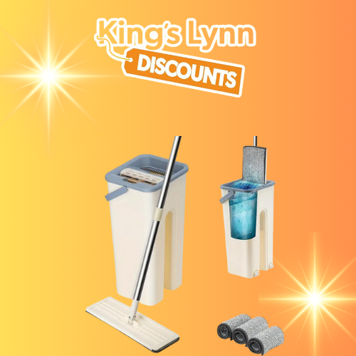 Mop and Bucket Set, Multi-Functional Two-Chamber Cleaning System