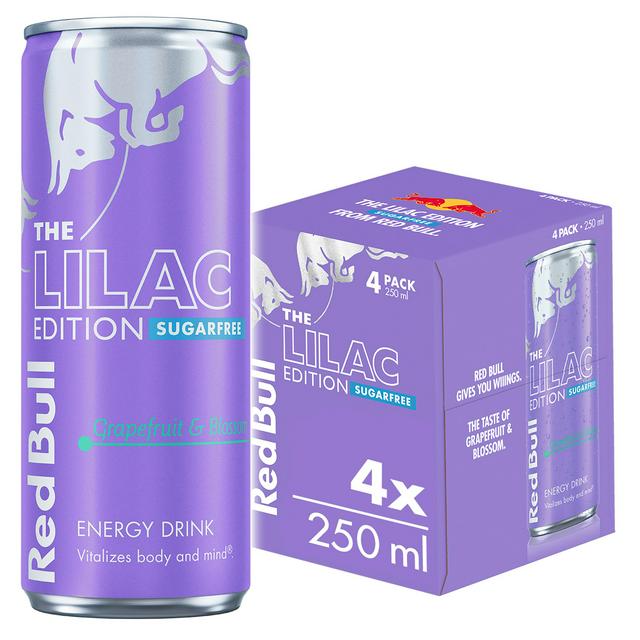 Redbull Lilac Edition Sugar Free Energy Drink [4x250ml]