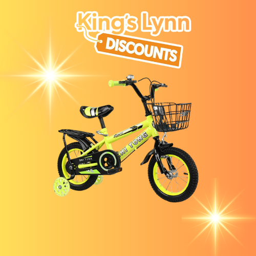 children's 16inch bike with removeable stabilizers and basket (4 to 8 years)