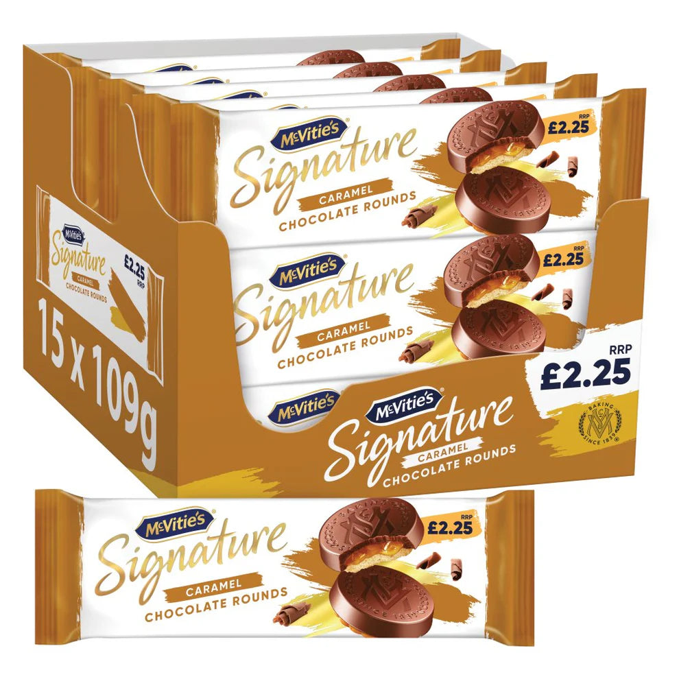 [FULL BOX] McVities Signature Caramel Chocolate Rounds [109g]