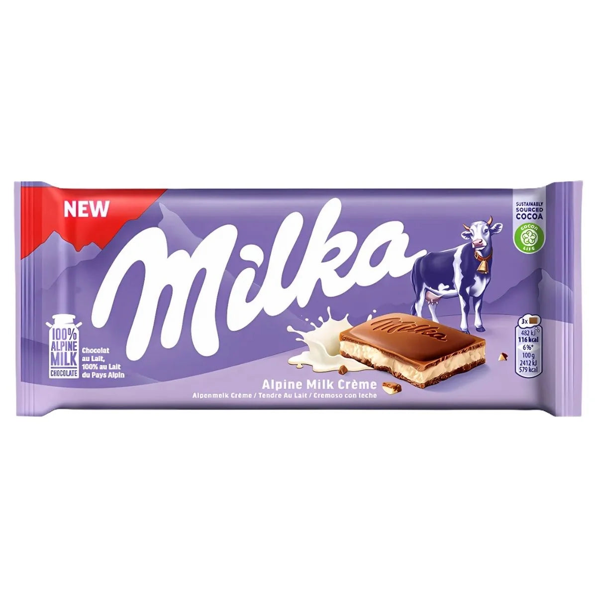 Milka Alpine Milk Creme Milk Chocolate Block [100g]