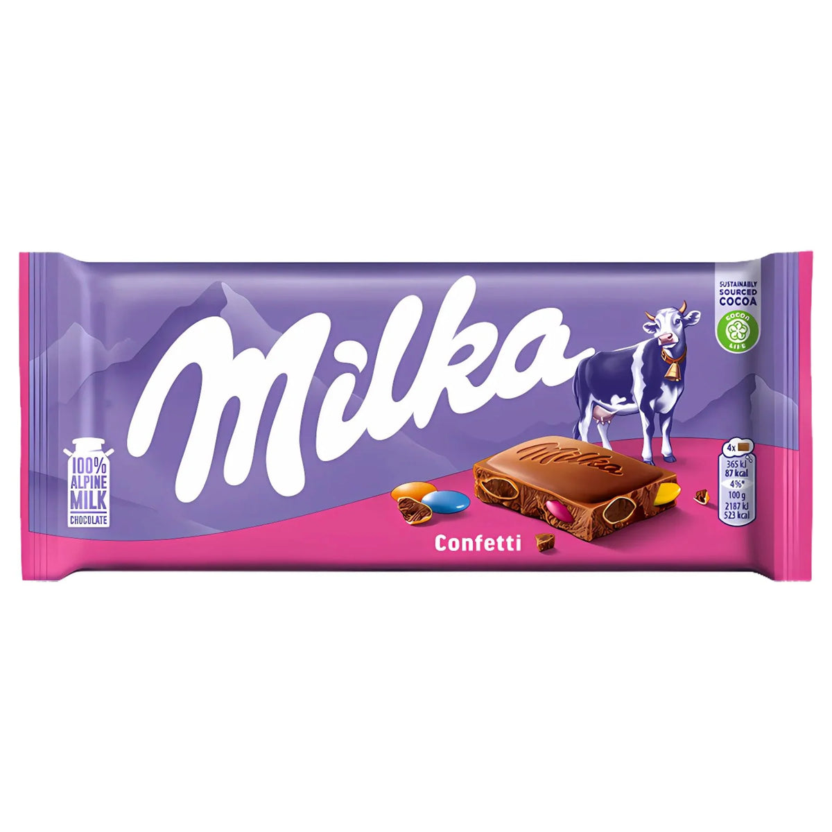 Milka Confetti Milk Chocolate Block [90g]