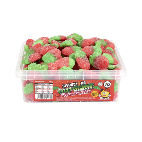 Sweetzone Fizzy Giant Strawberries Tub [805g]