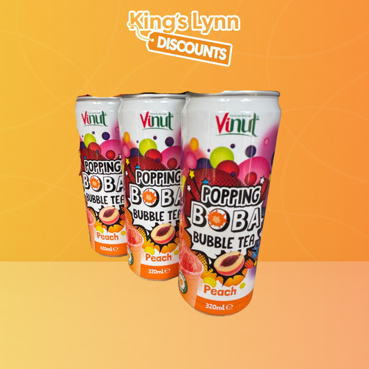 Vinut Popping Boba Bubble Tea Peach [3x320ml]