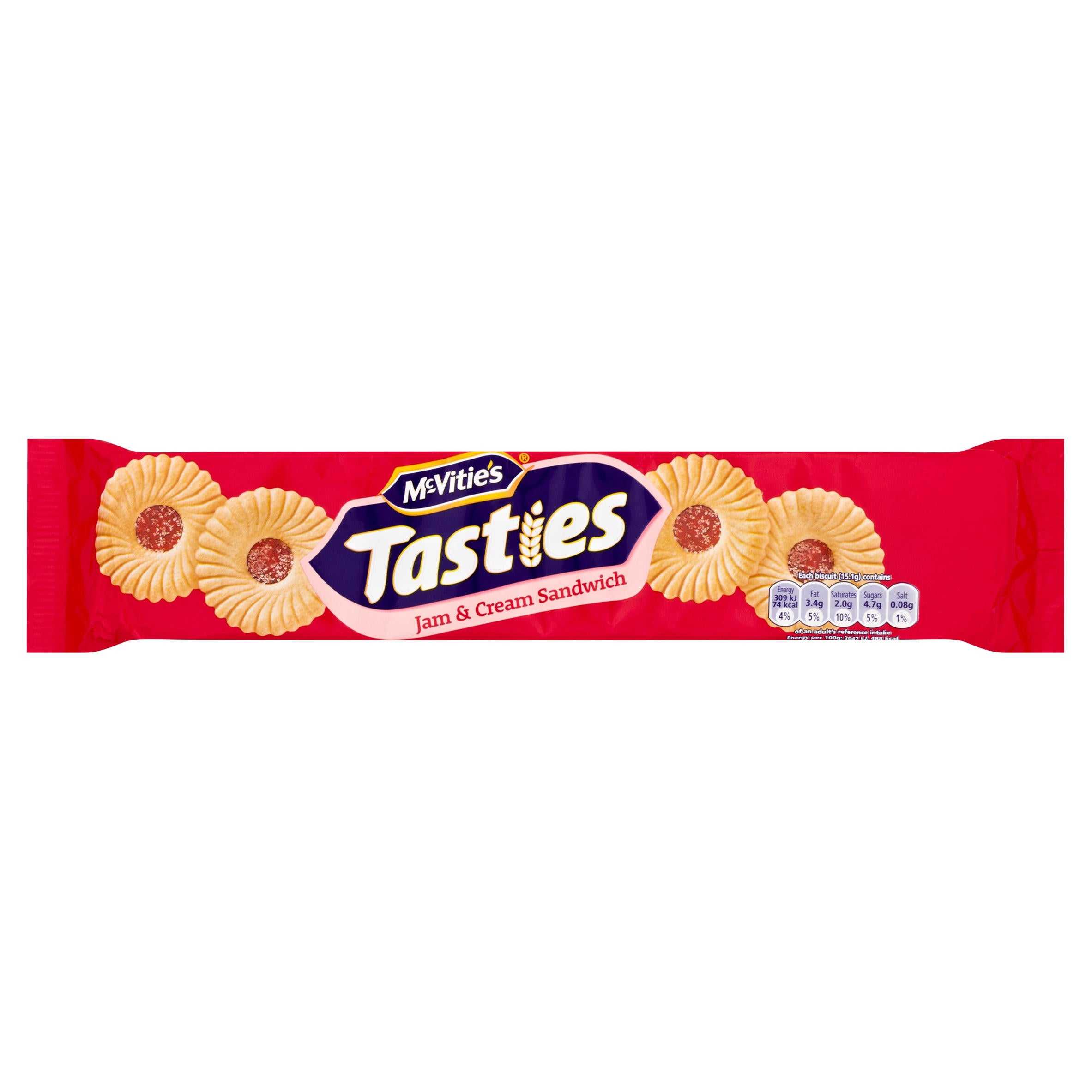 McVities Tasties Jam & Cream Sandwich Biscuits [2x150g]