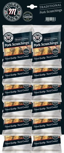 [FULL CARD] Midland Snacks Original Pork Scratchings [12x40g]