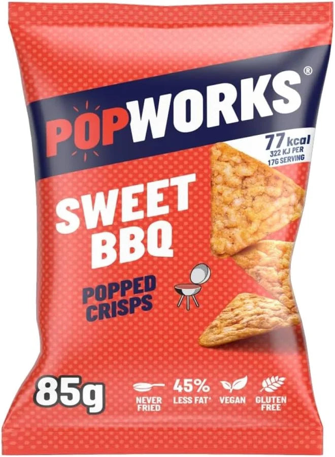 Popworks Sweet BBQ Flavour Popped Chips [2x85g]